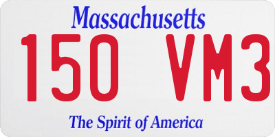 MA license plate 150VM3