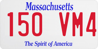 MA license plate 150VM4