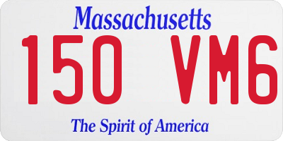MA license plate 150VM6