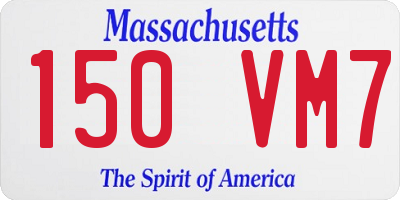 MA license plate 150VM7
