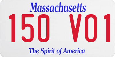 MA license plate 150VO1