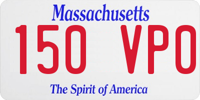 MA license plate 150VP0