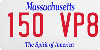 MA license plate 150VP8