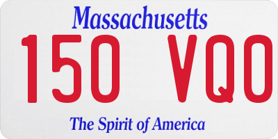 MA license plate 150VQ0