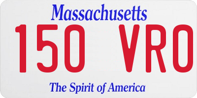MA license plate 150VR0