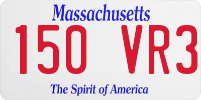 MA license plate 150VR3
