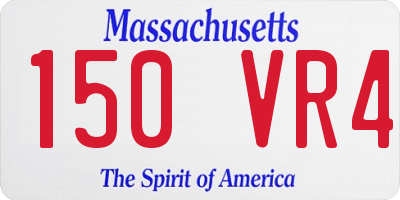MA license plate 150VR4