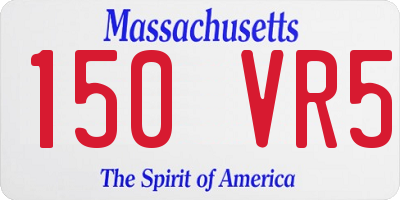 MA license plate 150VR5