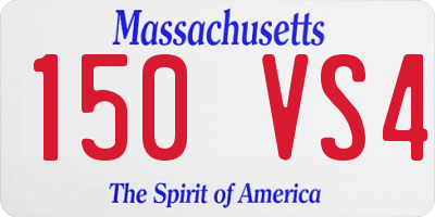 MA license plate 150VS4