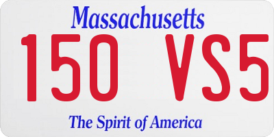 MA license plate 150VS5