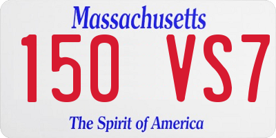 MA license plate 150VS7