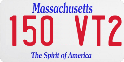 MA license plate 150VT2