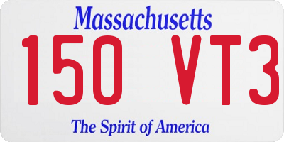 MA license plate 150VT3