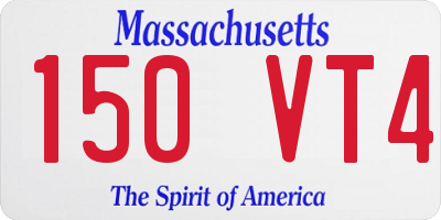 MA license plate 150VT4