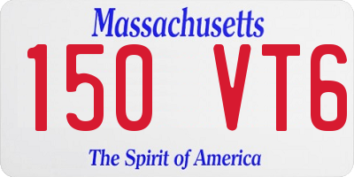 MA license plate 150VT6