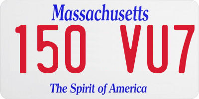MA license plate 150VU7