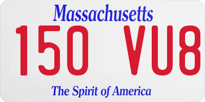 MA license plate 150VU8