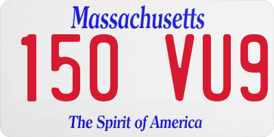 MA license plate 150VU9