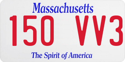 MA license plate 150VV3