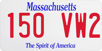 MA license plate 150VW2