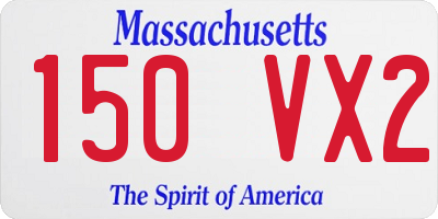 MA license plate 150VX2