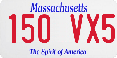 MA license plate 150VX5