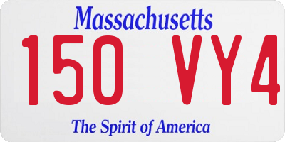 MA license plate 150VY4