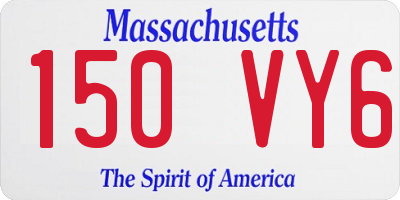 MA license plate 150VY6