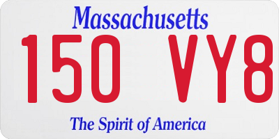 MA license plate 150VY8