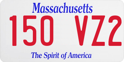 MA license plate 150VZ2