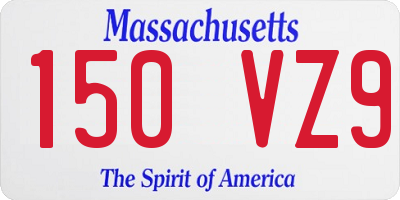 MA license plate 150VZ9