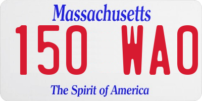 MA license plate 150WA0