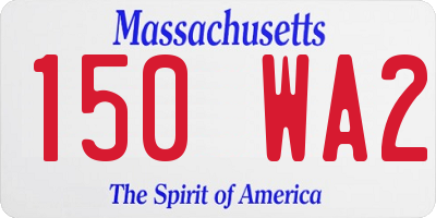MA license plate 150WA2