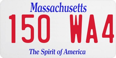 MA license plate 150WA4
