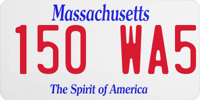 MA license plate 150WA5