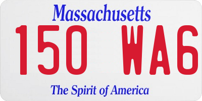MA license plate 150WA6