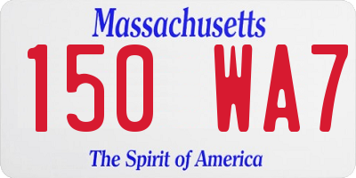 MA license plate 150WA7