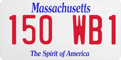 MA license plate 150WB1