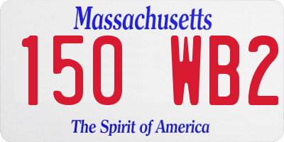 MA license plate 150WB2
