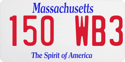 MA license plate 150WB3