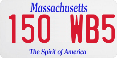 MA license plate 150WB5