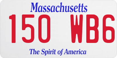 MA license plate 150WB6