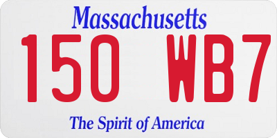 MA license plate 150WB7