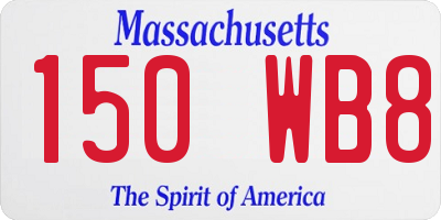 MA license plate 150WB8