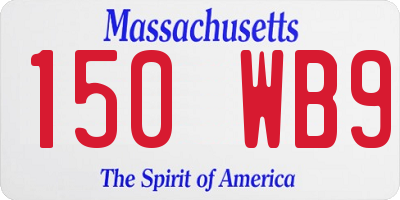 MA license plate 150WB9