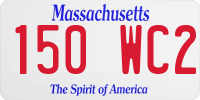 MA license plate 150WC2