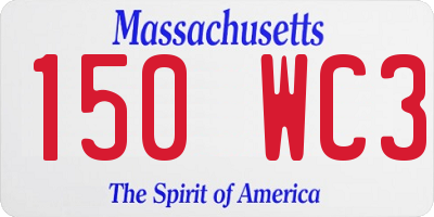 MA license plate 150WC3