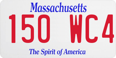 MA license plate 150WC4
