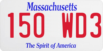 MA license plate 150WD3