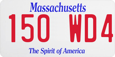 MA license plate 150WD4
